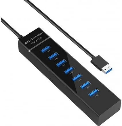 Хаб USB KS-is 7xUSB 3.0 F в USB 3.0 Type A M с блоком питания (KS-569A)
