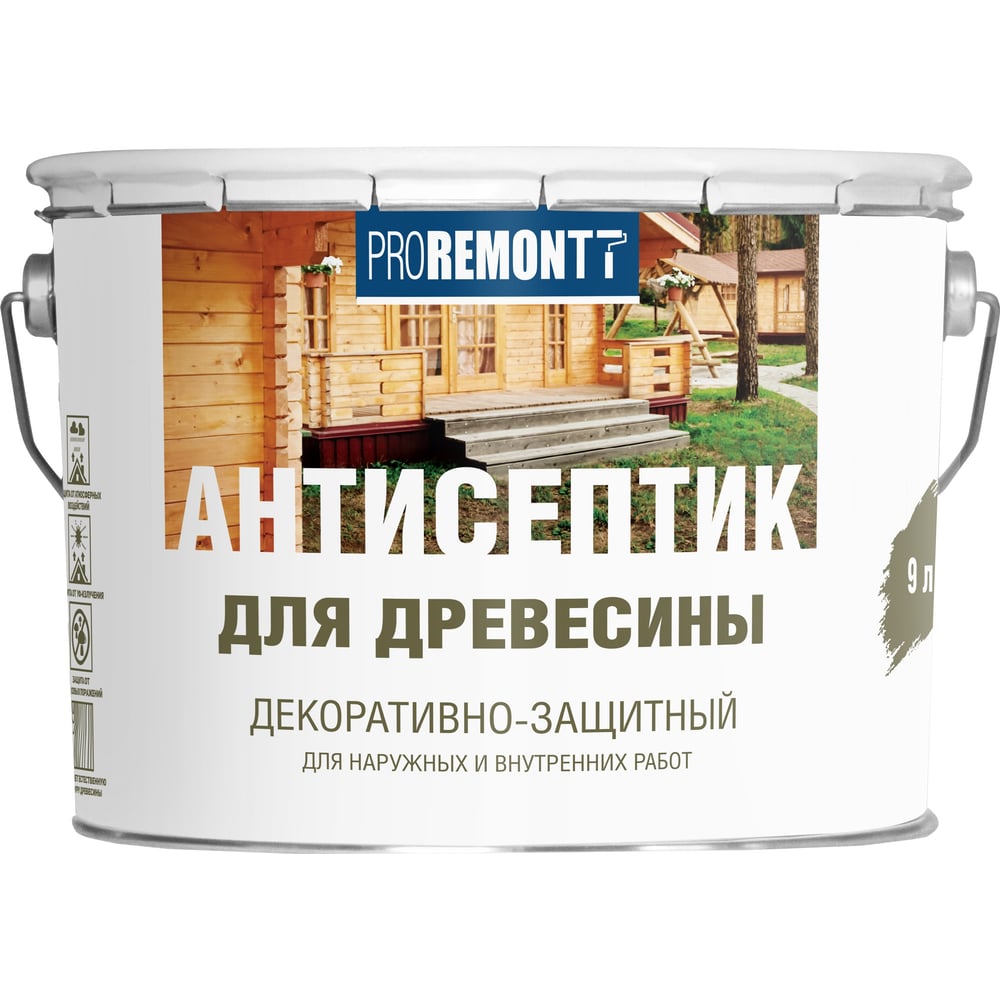 Антисептик Proremontt деревозащитное средство палисандр 9 л Лк-00004632