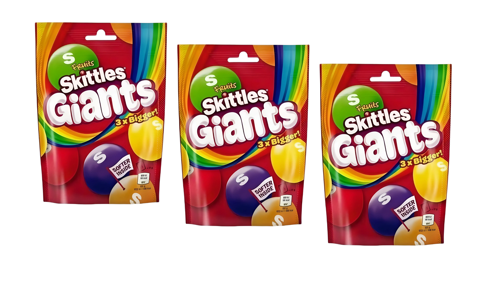 Конфеты жевательные "Skittles" Gigants (Fruits) ( 3 шт. х 132гр)