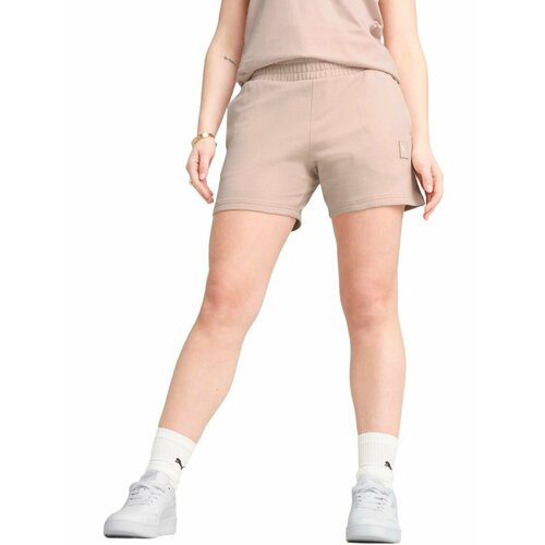 фото Шорты спортивные puma ess elevated mid-rise shorts 5", размер xl, розовый