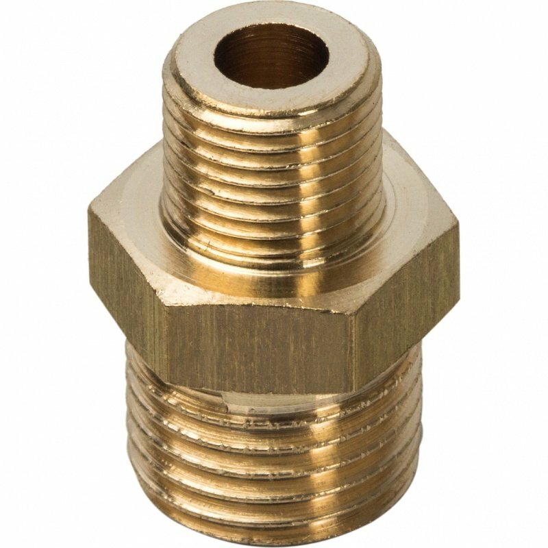 Ниппель переходной резьбовой НР 1/4" x 1/8" латунь STOUT