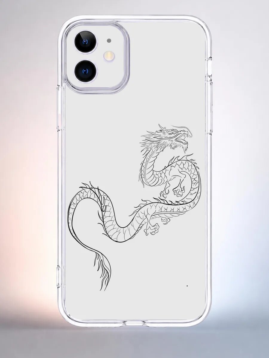 Чехол iPhone 11 дракон китайский силиконовый