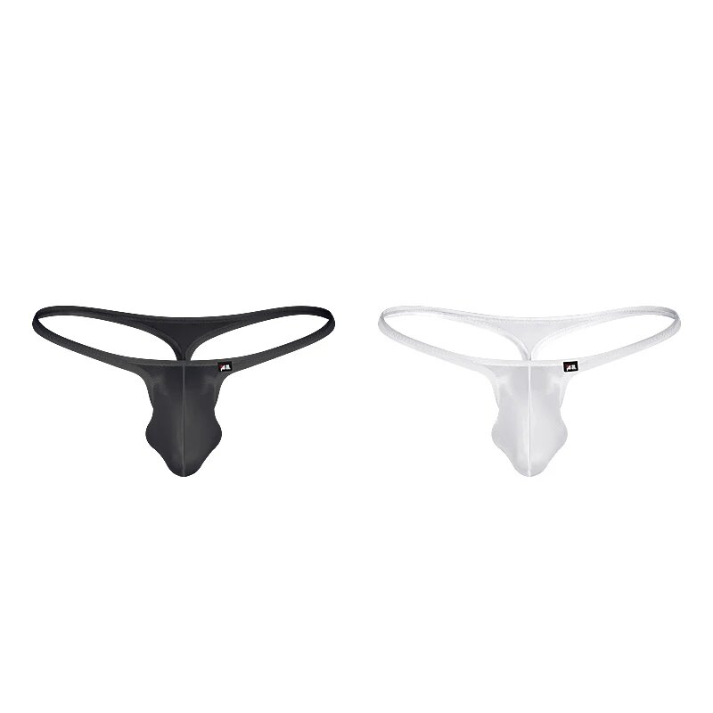 Мужские стринги из ледяного шелка Белый, L, 2PCS-1