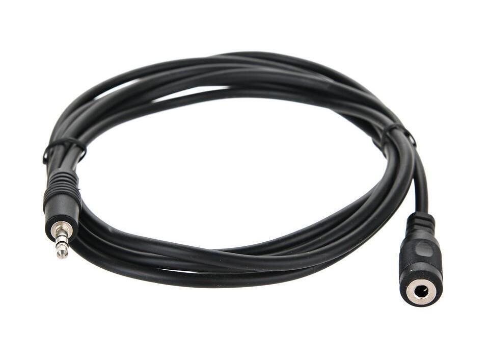Удлинитель миниджек 3.5 Jack - 3.5 Jack (M/F) TELECOM 2 метра стерео аудио чёрный (TAV7179-2M)