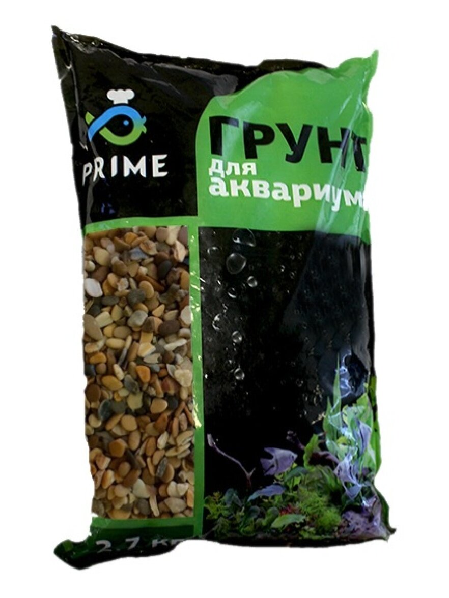 Грунт для аквариума Prime Галька каспийская 3-5 мм 2,7кг — фото 1