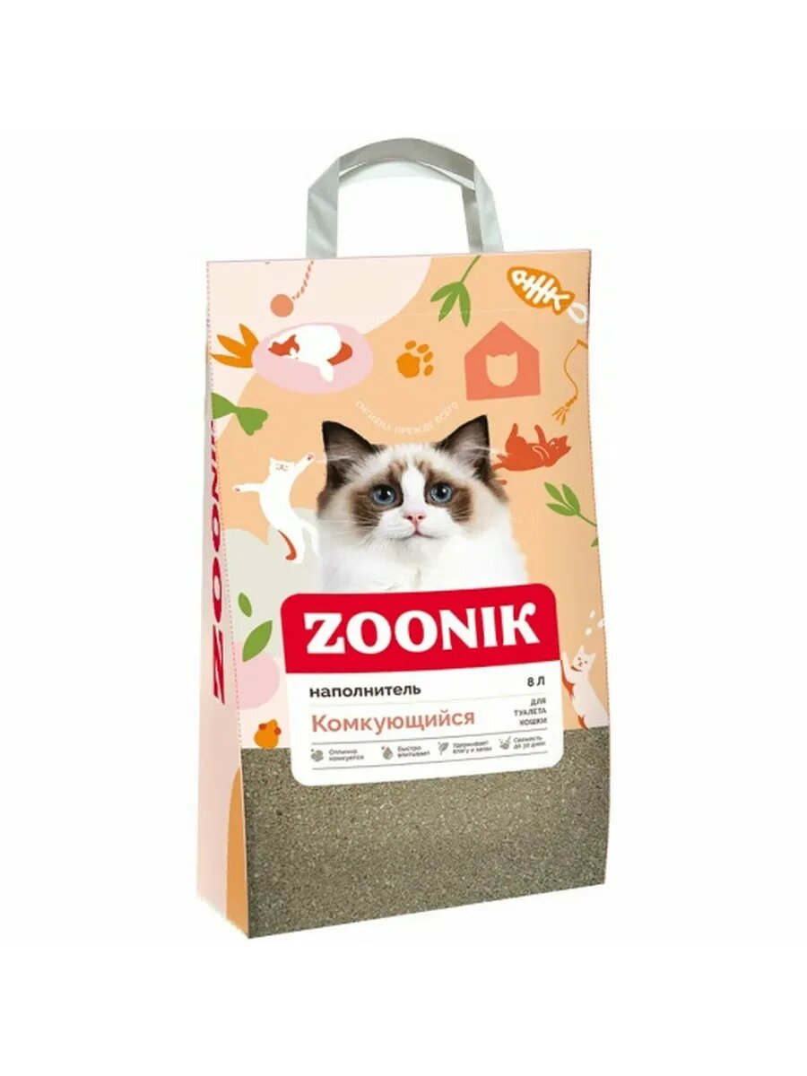 ZOONIK Наполнитель комкующийся 8л
