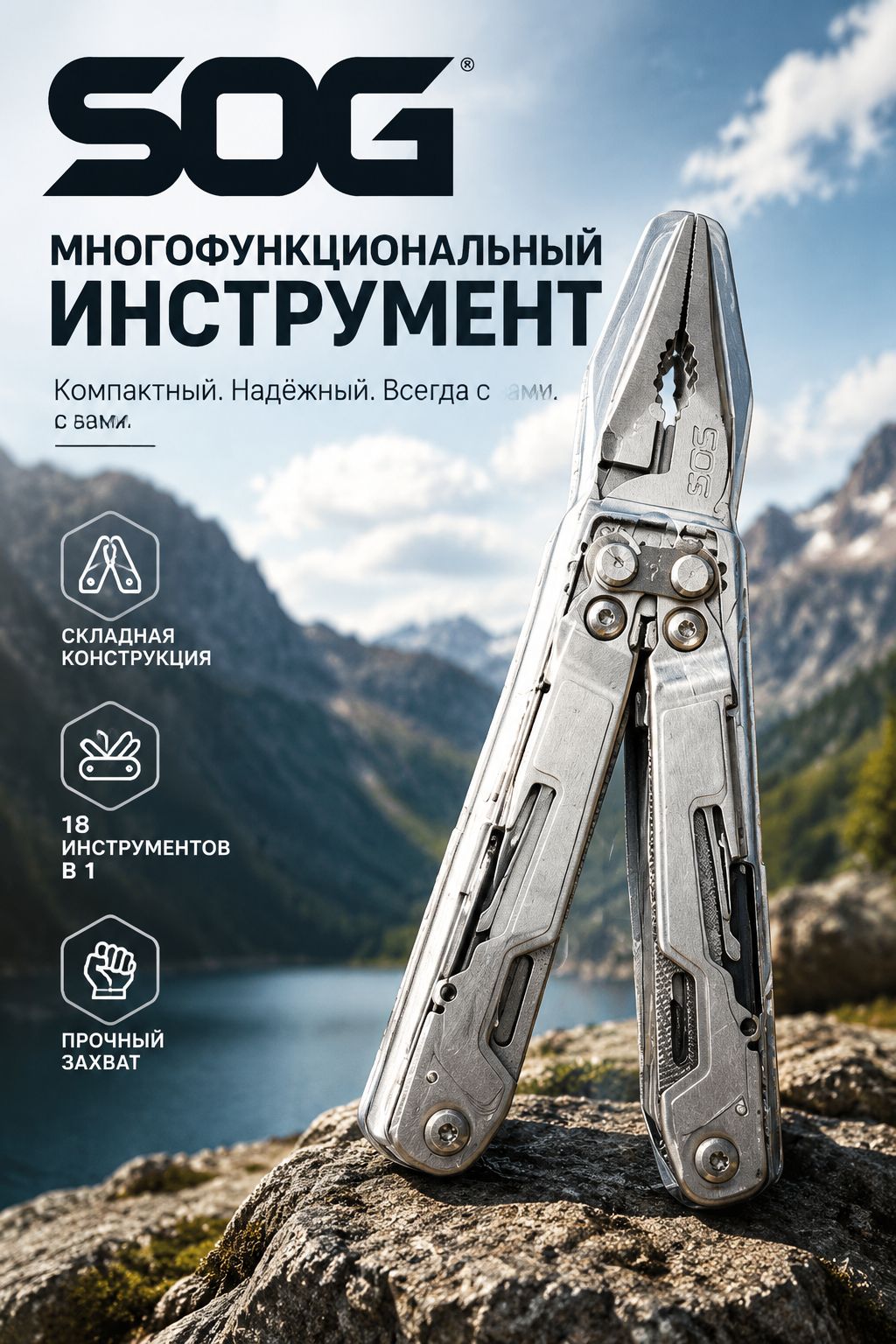 SOG PP1001 Инструментальные клещи, Артикул: 5697676456, Цвет: Шоколадный
