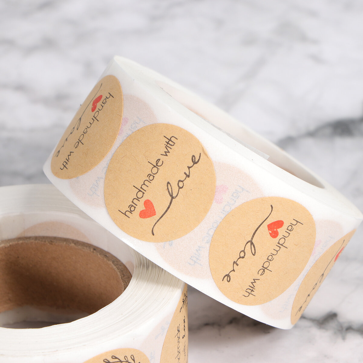 Самоклеющиеся Наклейки Из Бумаги Крафт 2 Рулона 1000 Штук Для Упаковки Подарков И Кондитерских Изделий 2 50X2 50X0 10Cm