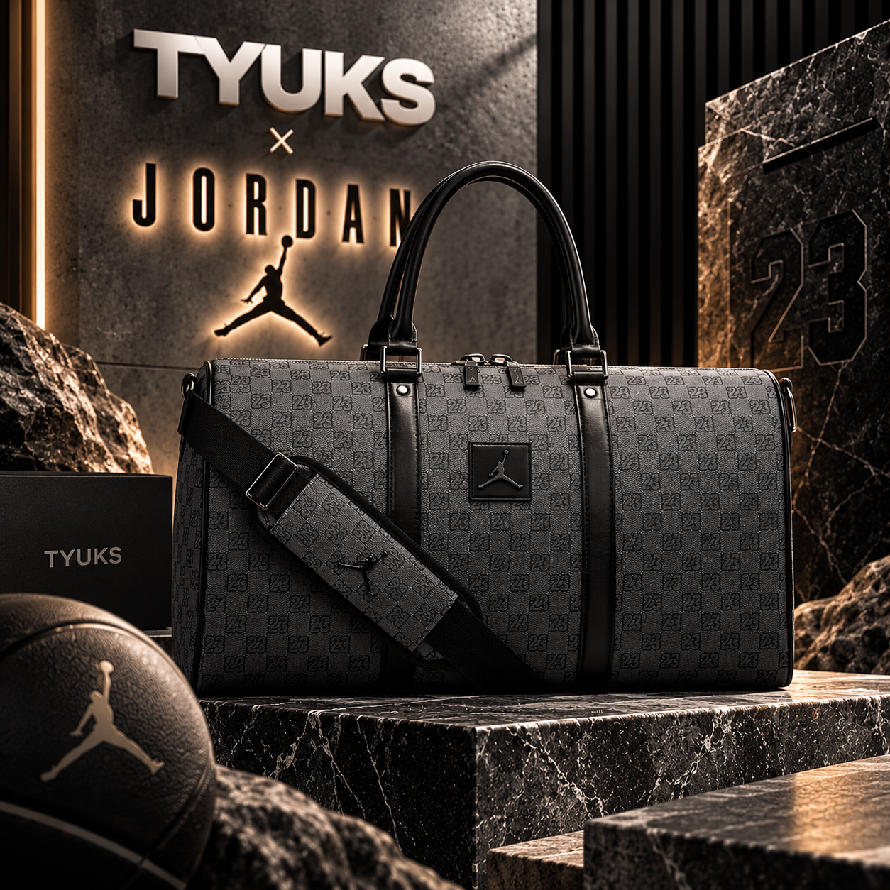 Сумка-рюкзак с логотипом Nike Air Jordan Monogram Duffle Bag "Dark Grey"