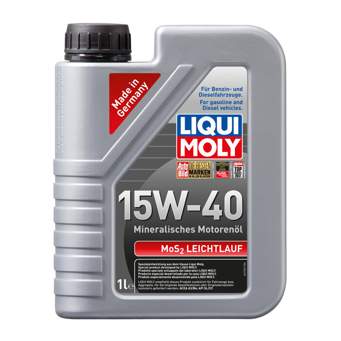Минеральное моторное масло Liqui Moly MoS2 Leichtlauf 15W-40, 1л