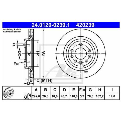 Диск тормозной Ate 24012002391 для Saab 9-3