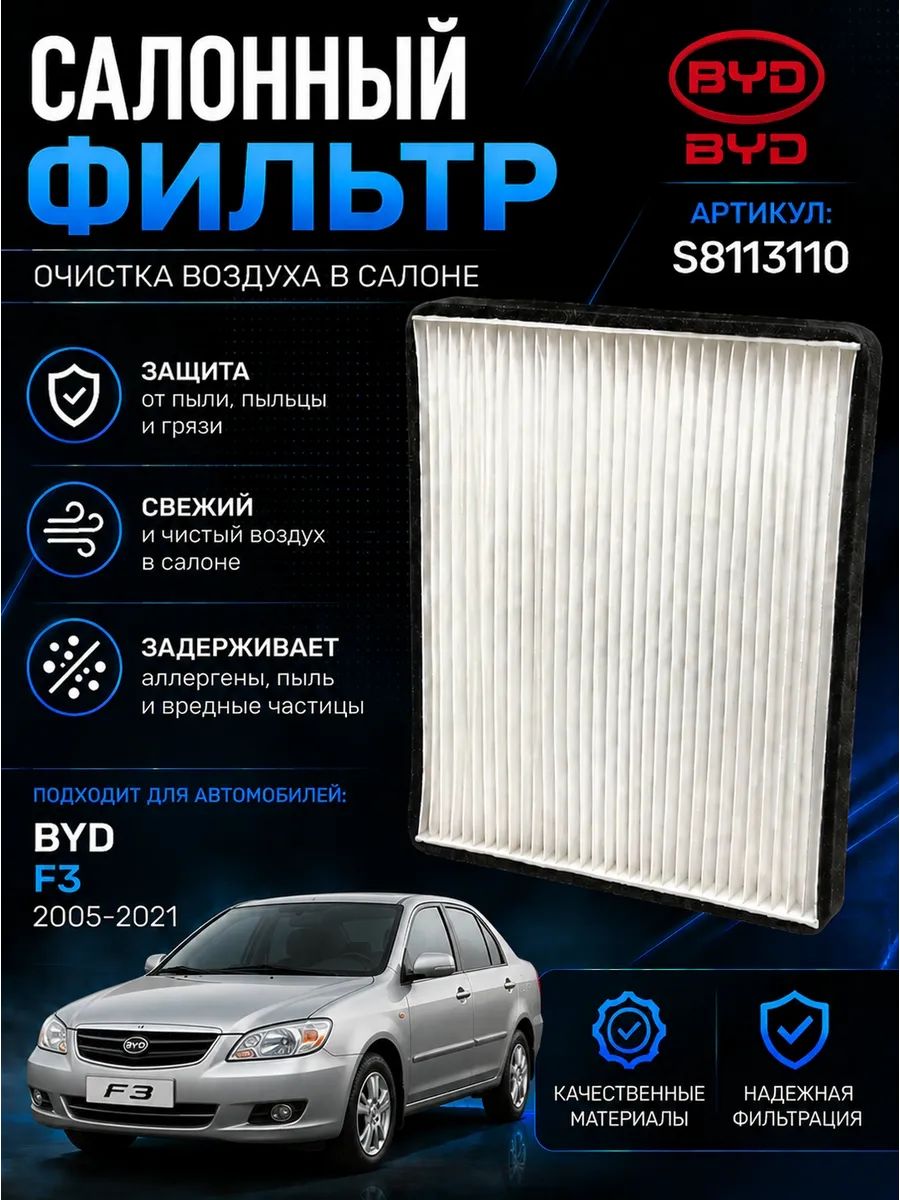Фильтр Салонный на BYD F3 БИД Ф3 2005-2021