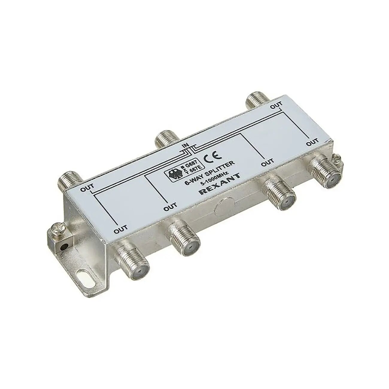 Делитель Rexant на 6 ТВ под F-разъем, 5-1000 MHz {05-6004} (1 шт)