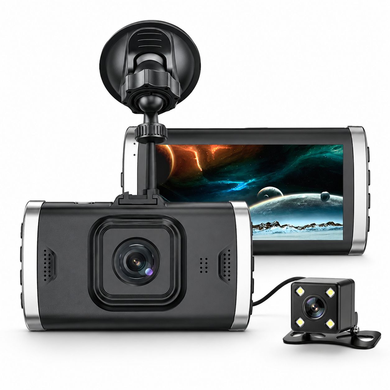 Автомобильный видеорегистратор T685G+ Dual Lens, черного цвета