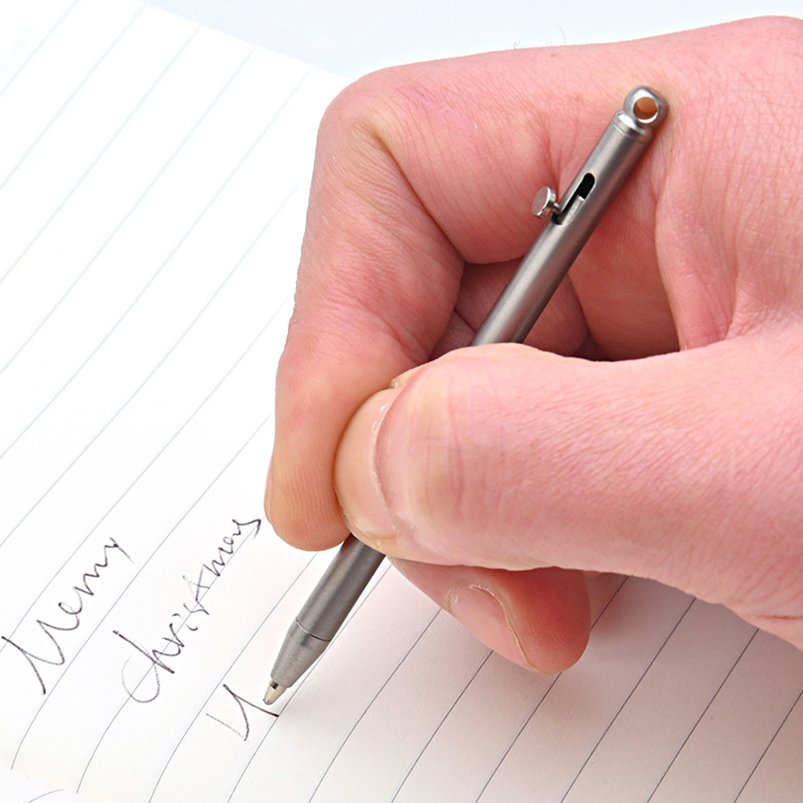 Mini Ti Pen Стильная маленькая ручка с 2 стержнями из нержавеющей стали Силиконовые кольца для делового офиса