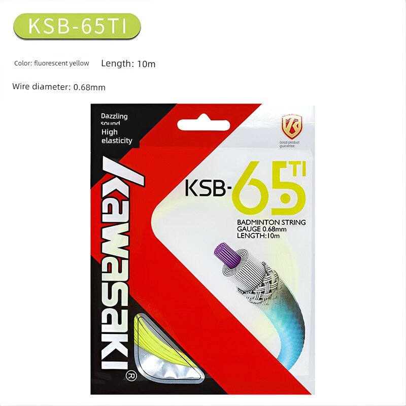 Флуоресцентно-желтая леска KSB-65TI для высокой эластичности и атакующей игры в бадминтон, высокое качество