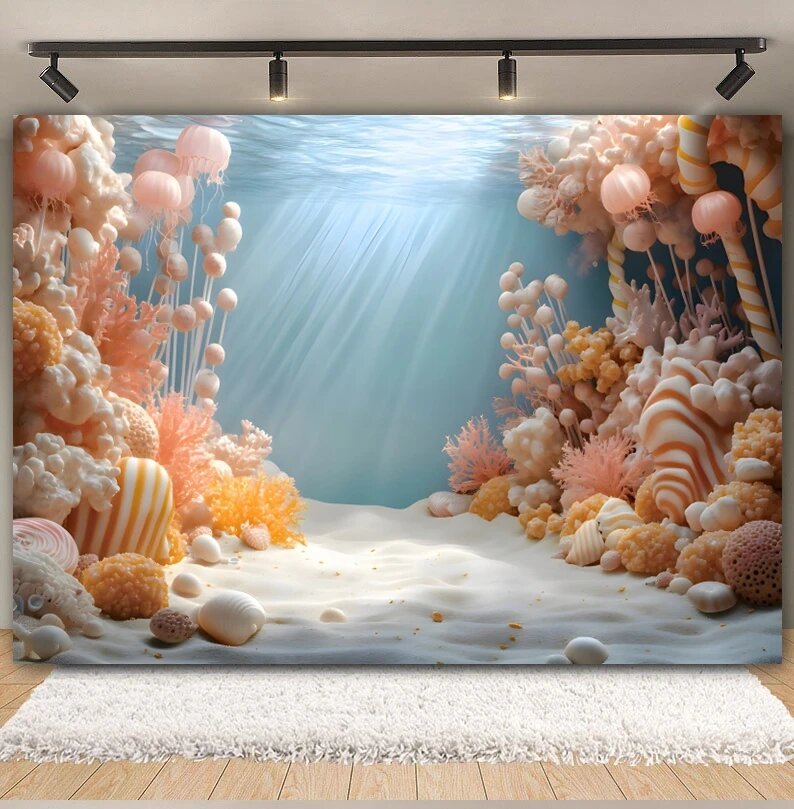 Подводный мир фон для фотосъемки винил Vinyl 220x150cm, MBJ1554