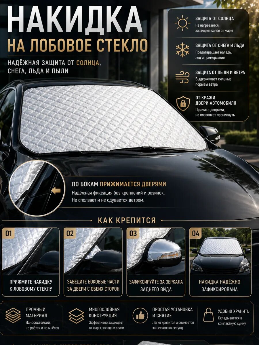 Защитный экран на лобовое стекло автомобиля авто