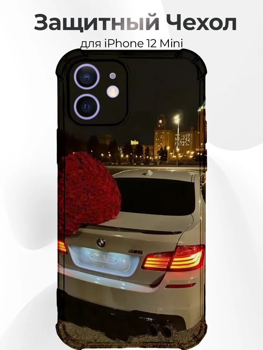 IPhone 12 Mini BMW M5 F10 с красными розами