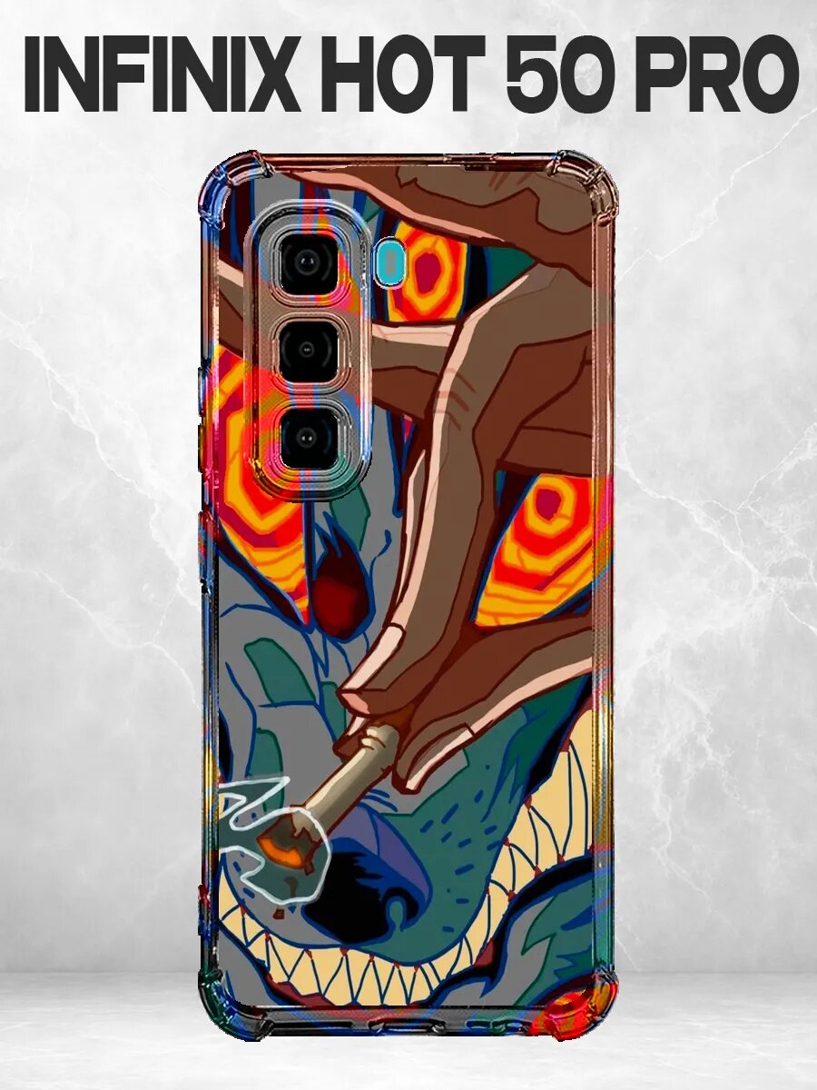 Чехол на Infinix Hot 50 Pro человиек бензопила Аки