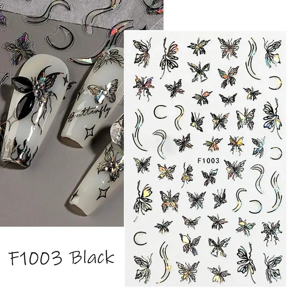 LEKGAVD наклейки для ногтей пластиковые Черный, F1003-Balck