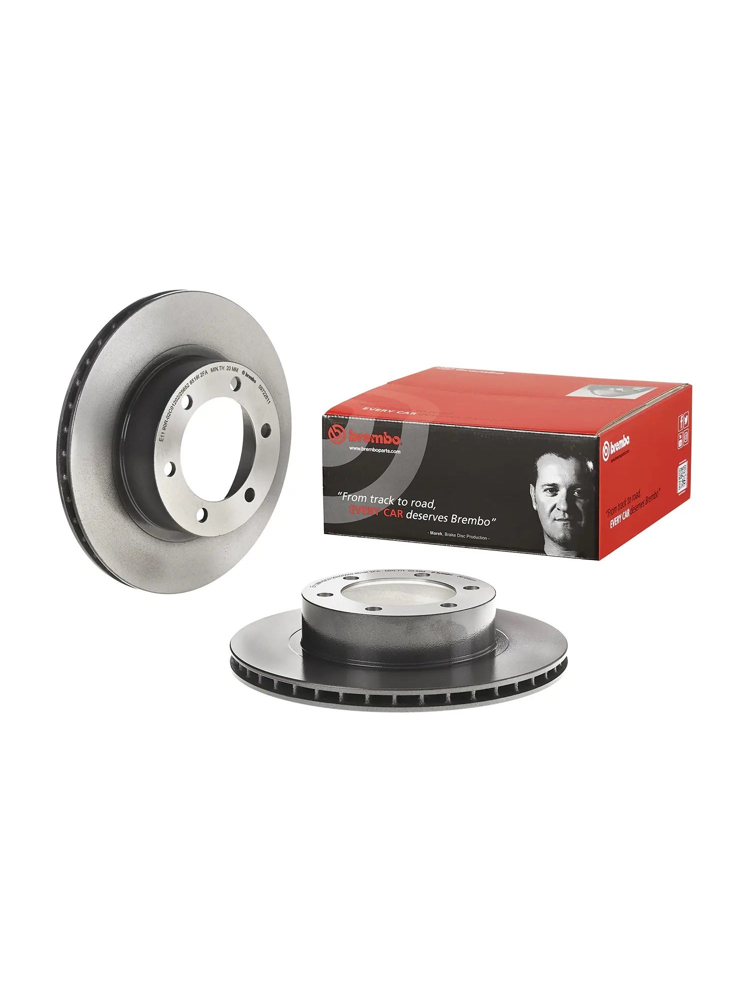 Диск тормозной вентилируемый передний BREMBO (09.7226.11) Prime UV Coated