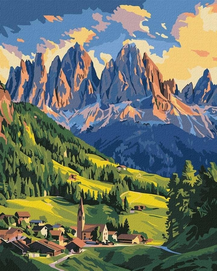 Набор для рисования, росписи Ideyka Рассвет в Доломитах, 40x50 см