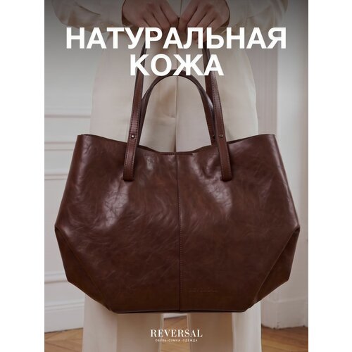 фото Сумка шоппер reversal, оранжевый, коричневый