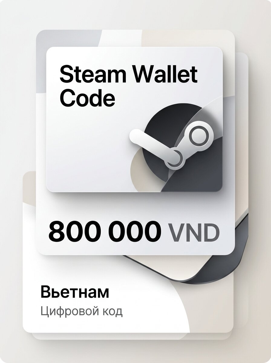 Подарочная карта VND 800,000 Steam Wallet для ПК, электронный ключ, регион Вьетнам