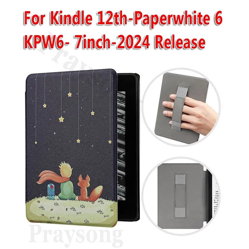Откидной чехол для Kindle Paperwhite 6 KPW6 7-дюймовый смарт-чехол с браслетом для магнитной защиты кожи Kindle 12-го поколения, помощник по легкому чтению