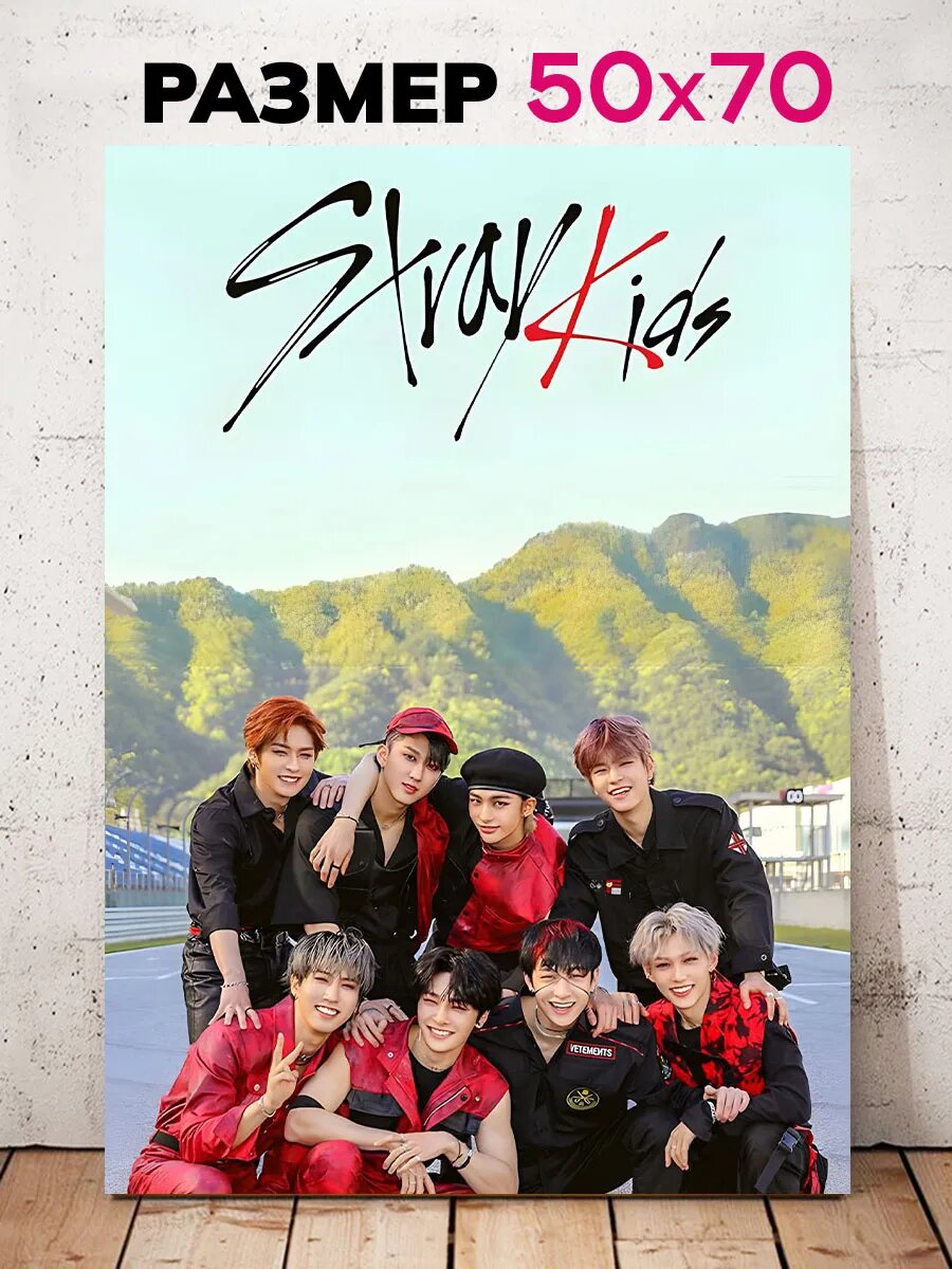 Картина интерьерная на стену с принтом для дома Stray Kids Страй Кидс 50х70см