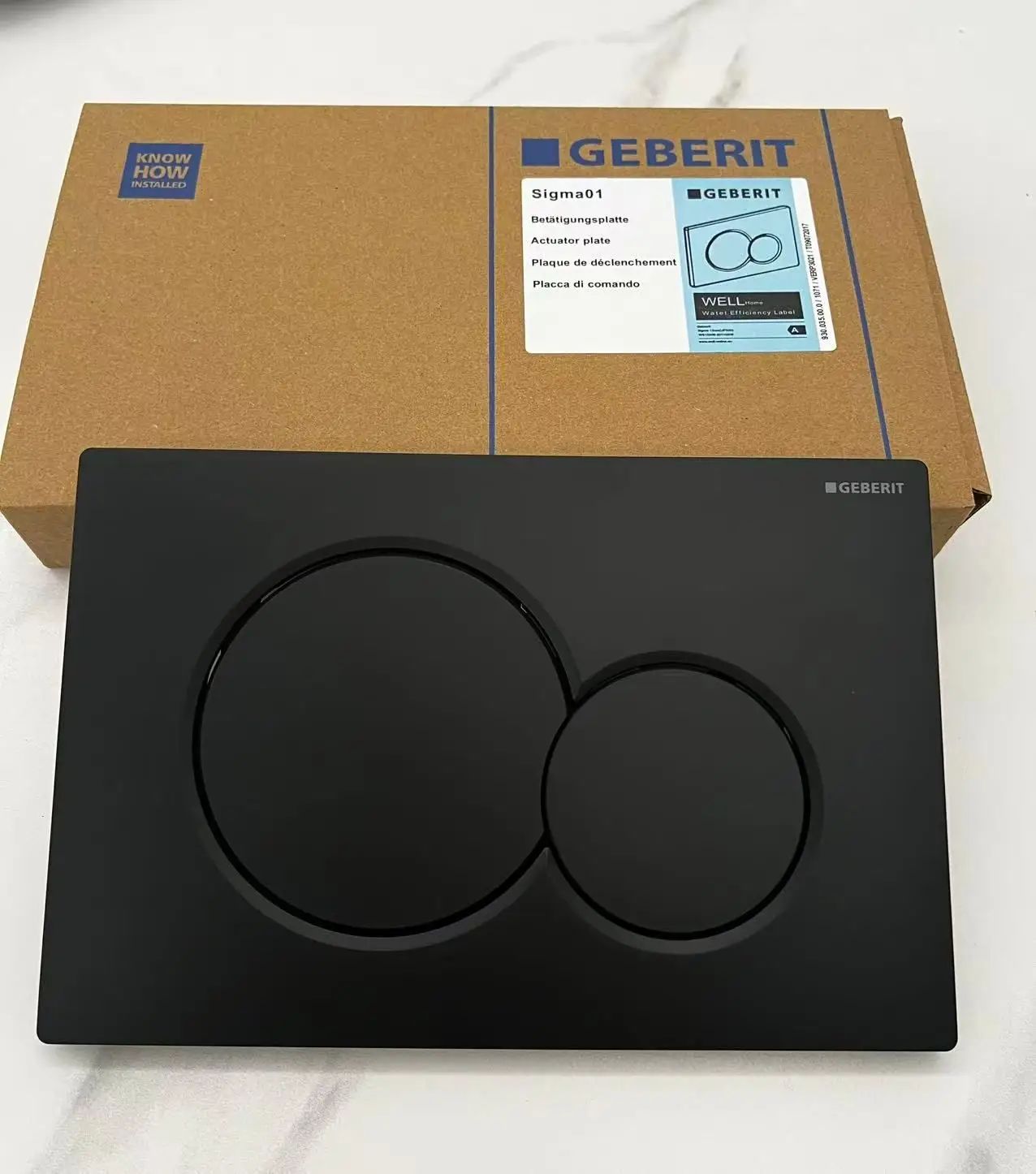 Кнопка смыва Geberit sigma01, черный матовый ( полностью ) не оставляет отпечатков