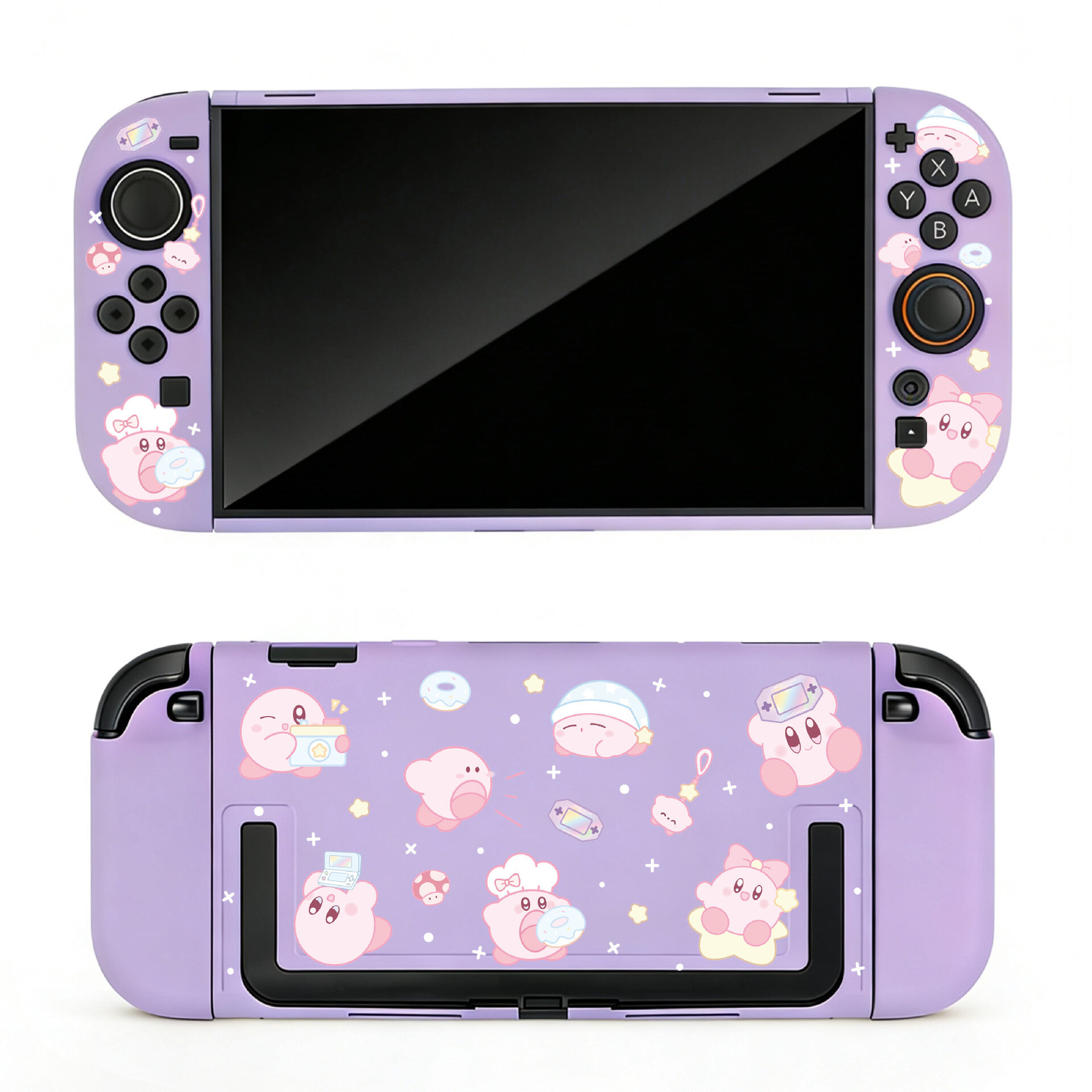 Фиолетовый раздельный чехол для Nintendo Switch 2 NS2 с защитной пленкой и насадками на стики, матовый корпус