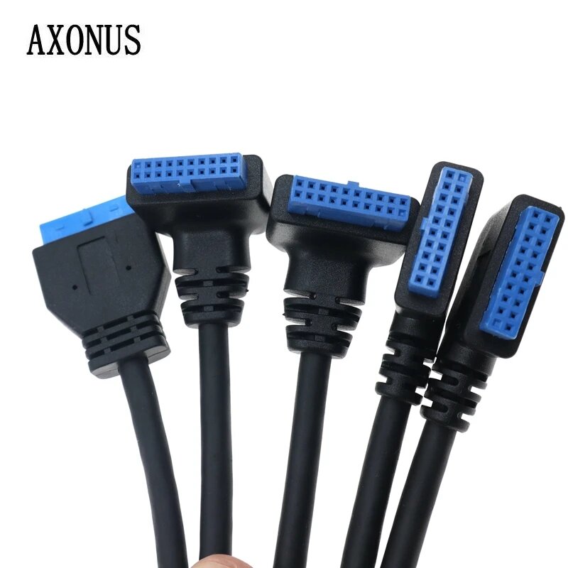 AXONUS Материнская плата кабель-удлинитель USB 3.0 черный Straight