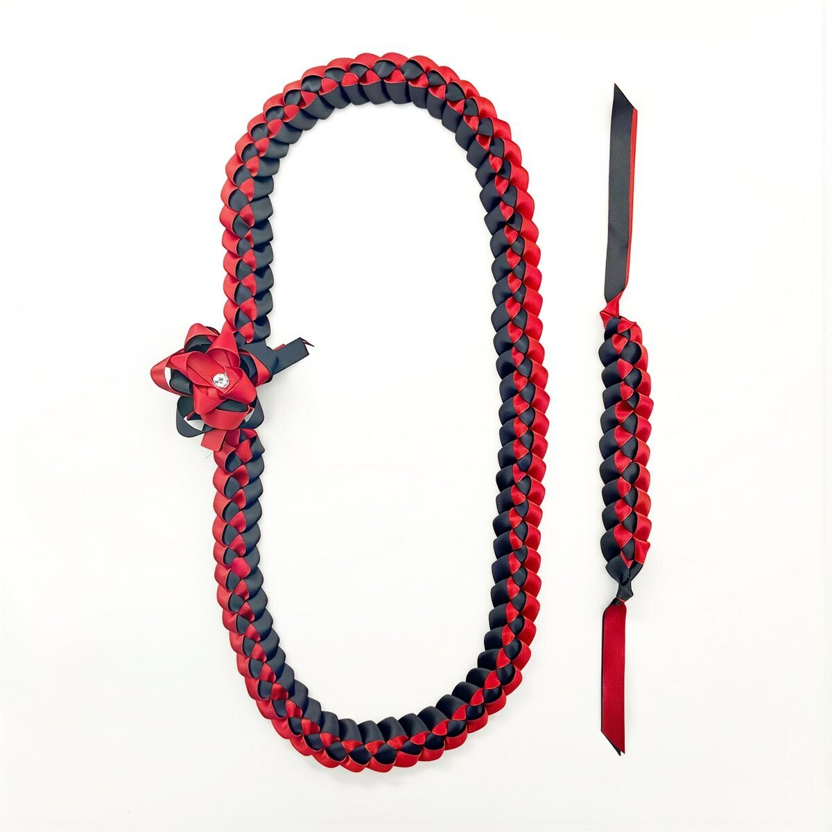 Атласный комплект ленты для выпускного вечера черно-золотого оттенка с бантом и отдельным браслетом для руки