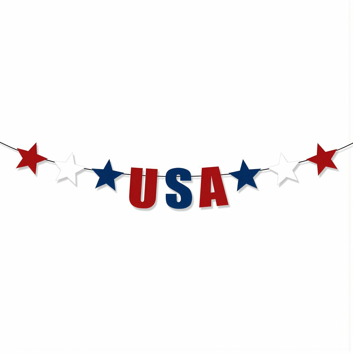 Декоративная гирлянда USA с фигурами звёзд для праздника дня независимости украшение помещения, Гирлянда с звёздами для Дня независимости USA