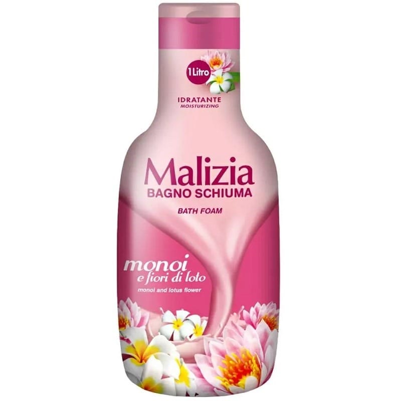 Средство для душа Malizia Bath Foam Monoi и цветок лотоса, 1000 мл