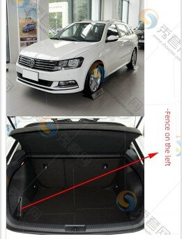 Линер багажника Volkswagen Langer для моделей 2013-2018, левая сторона с сеткой, черный вельвет