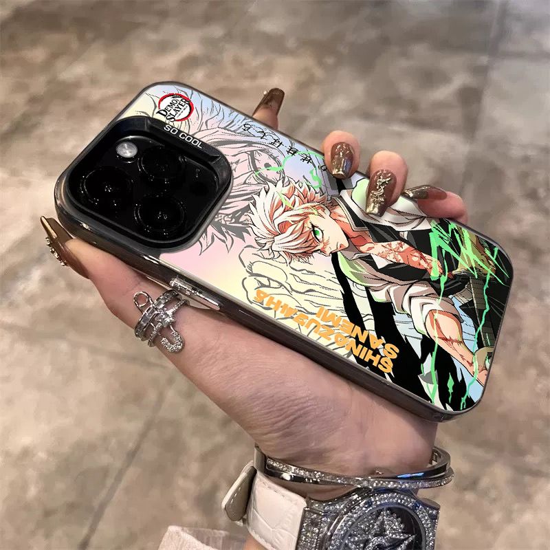 Чехол на Айфон iPhone XR / Apple iPhone XR черный противоударный чехол с аниме-персонажем синэдзугава санэми и ветряной техникой, усиленная защита камеры и углов