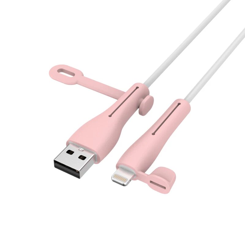 Чехол для кабелей Apple 5W в розовом цвете с пылезащитной крышкой, защитный чехол для зарядных кабелей
