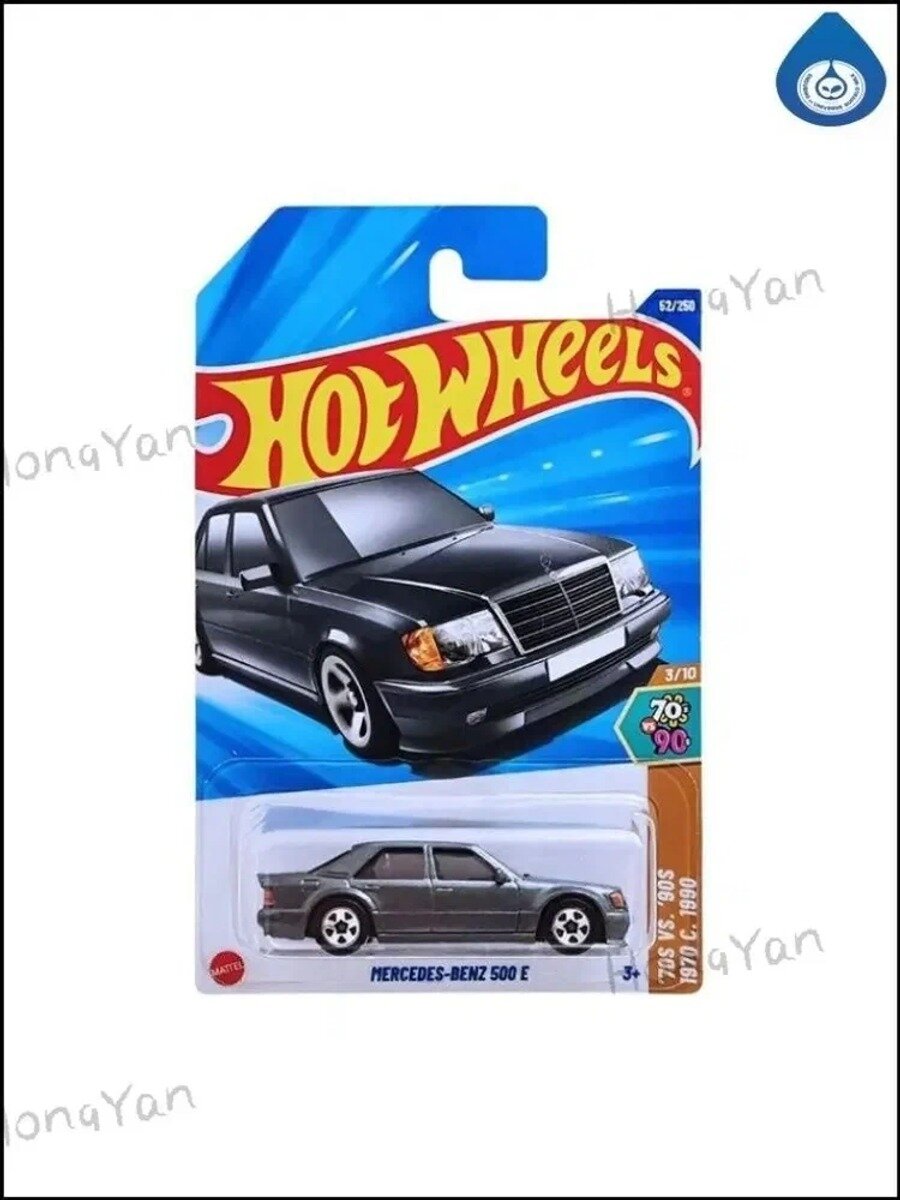Ретродуэль 70х и 90х MercedesBenz 500 E, эксклюзивная модель Hot Wheels 2025M C4982 от Mattel