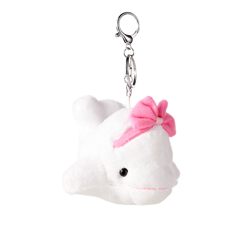 Брелок-талисман унисекс YIDIANCHAOWAN дельфин, плюшевая игрушка, Dolphin bow pendant - white