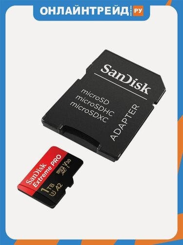 Изображение товара Карта памяти Sandisk micro SDXC 1Tb Extreme Pro UHS-I U3 V30 A2 + ADP (200/140 MB/s)