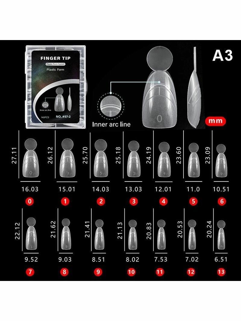 140 кусочков формы для наращивания ногтей nail art top mold