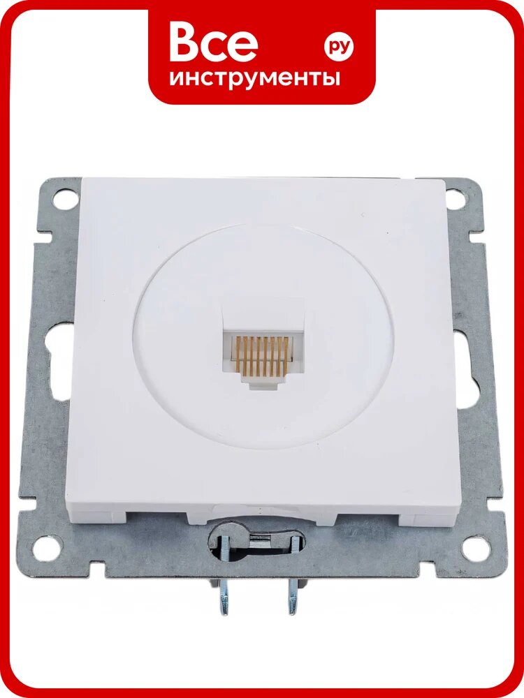 Компьютерная одноместная розетка UNIVersal серия афина, с/у, 1а, rj45, белая еврослот A0051