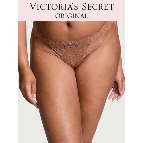 фото Трусы victoria's secret lace brazilian panty, размер s, коричневый