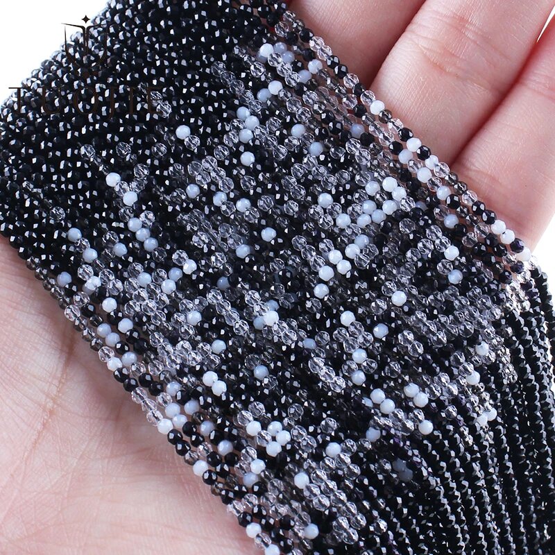 Градиентные стеклянные бусины 2 мм, набор для бижутерии Черный, 2mm(20 strands), Gradient-1