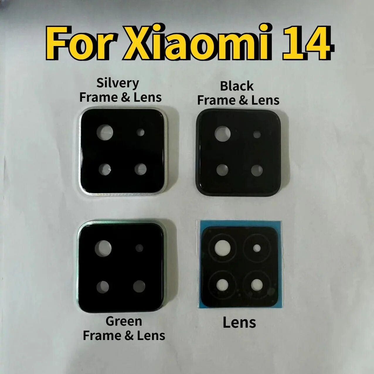Заднее стекло камеры с рамкой для Xiaomi 14 White Frame Lens