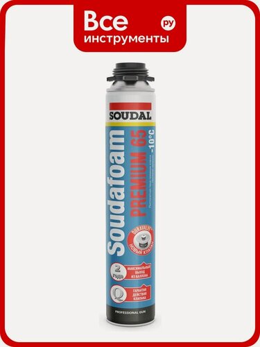 Изображение товара Пистолетная пена Soudal Соудафоам Премиум 65 зимняя 820 мл 199002