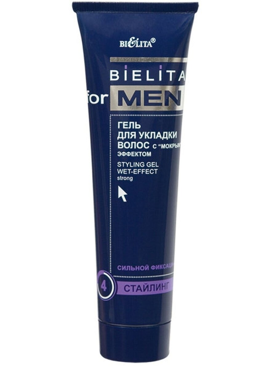 Белита For MEN Гель для укладки волос с "мокрым" эффектом сильной фиксации, 100 мл